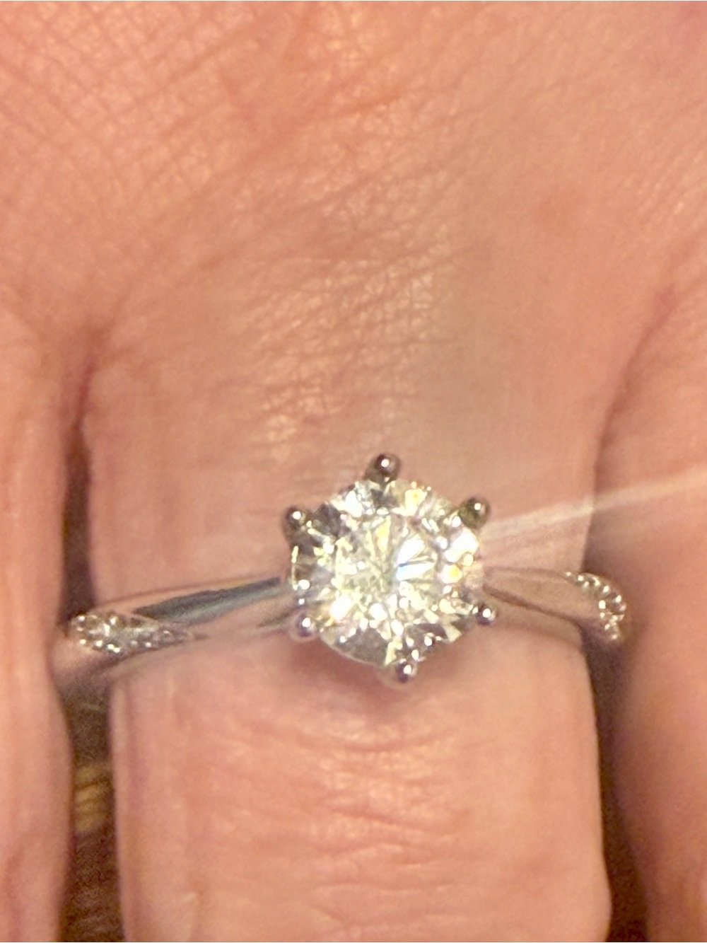 1 Ct Moissanite Solitaire Ring Size 8 | Adjustable S925 Sterling Silver Band - Picture 2 of 5